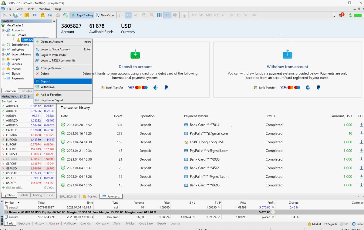 MetaTrader 5 build 3950：在程序端出入金，更新的交易报告（封面配图）
